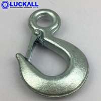 US Type A320 Galvanized Alloy Steel Drop Forged Locking Lifting Eye Hook with Safety Latch 0.75 Ton